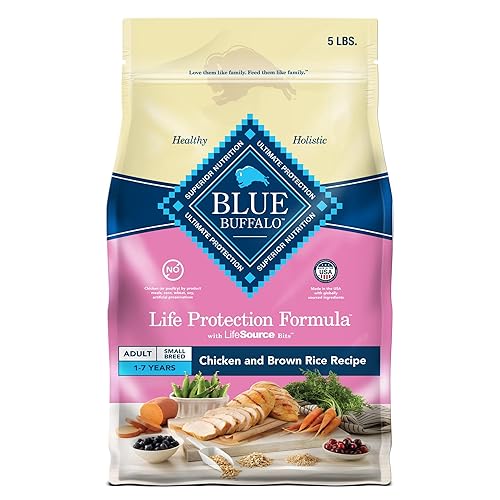 Blue Buffalo Life Protection Formula Adult Small Breed Dry Dog Food, Supports High Energy Needs, Made with Natural Ingredients, Chicken & Brown Rice Recipe, 5-lb. Bag - Chicken & Brown Rice - 5 Pound (Pack of 1)