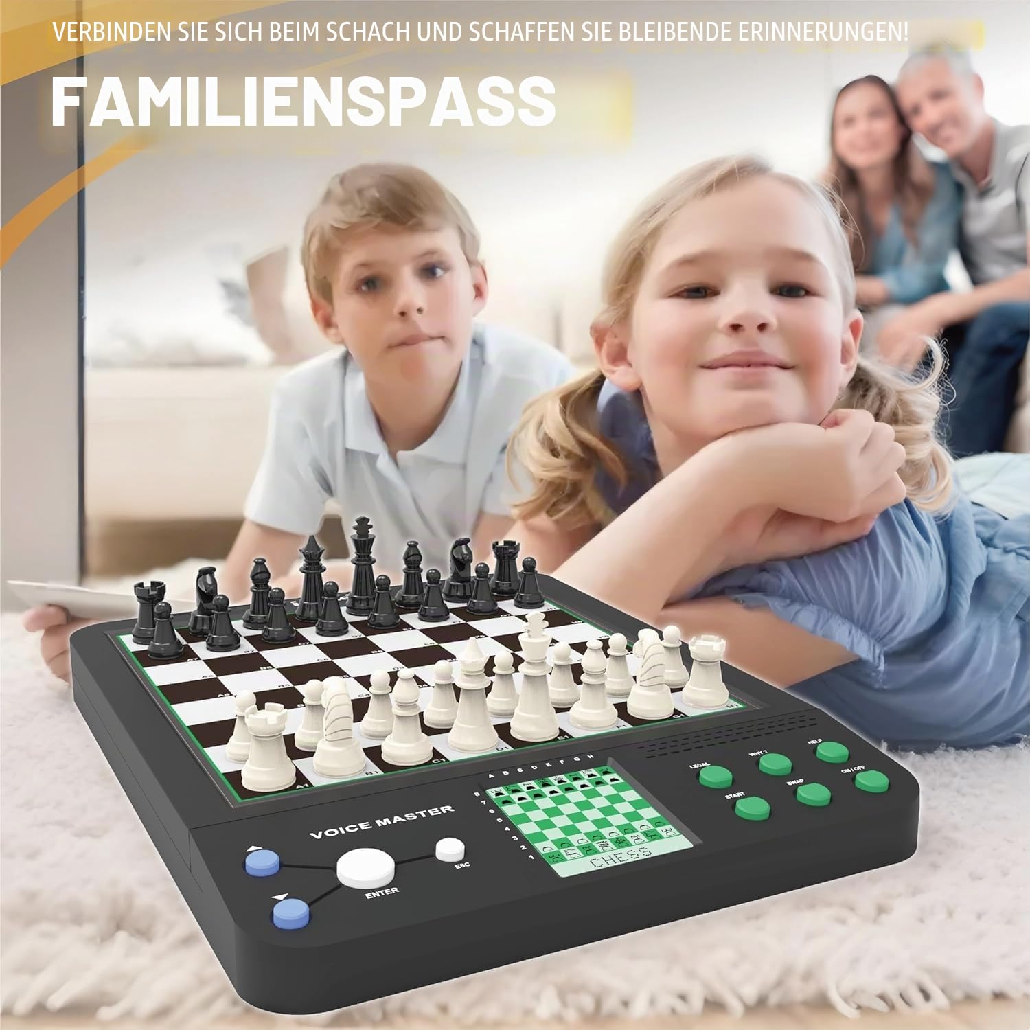Electronic Chess Set Intelligente,und LED Sensorbeleuchtung der ideale Partner für Schachtraining und Unterhaltung geeignet für Anfänger bis Fortgeschrittene