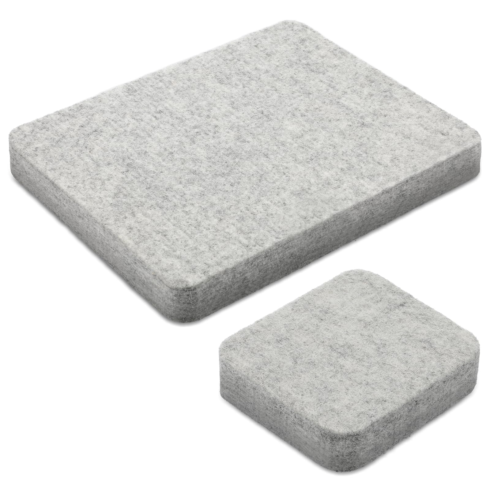 Prasacco 2 Pcs Needle Felting Pad Set, 10x8x1 Inch/4.53x3.35x1 Inch Needled Felting Mat Thick and Firm Needle Felt Base for Precision Felt Project, DIY Crafts (Grey)