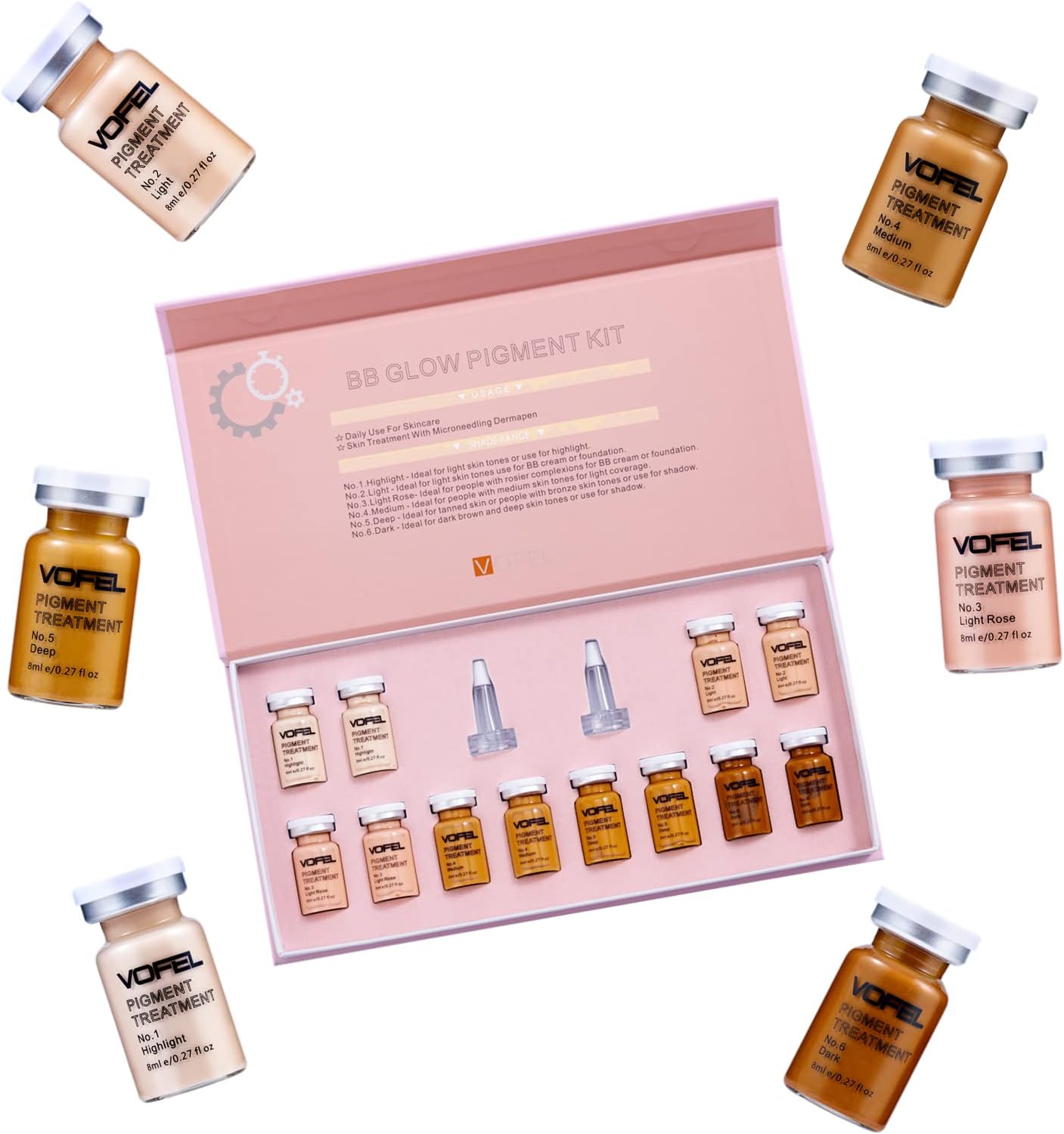 Microneedling Serum Foundation Skin Treatment Kit 0.27oz 12 Vials