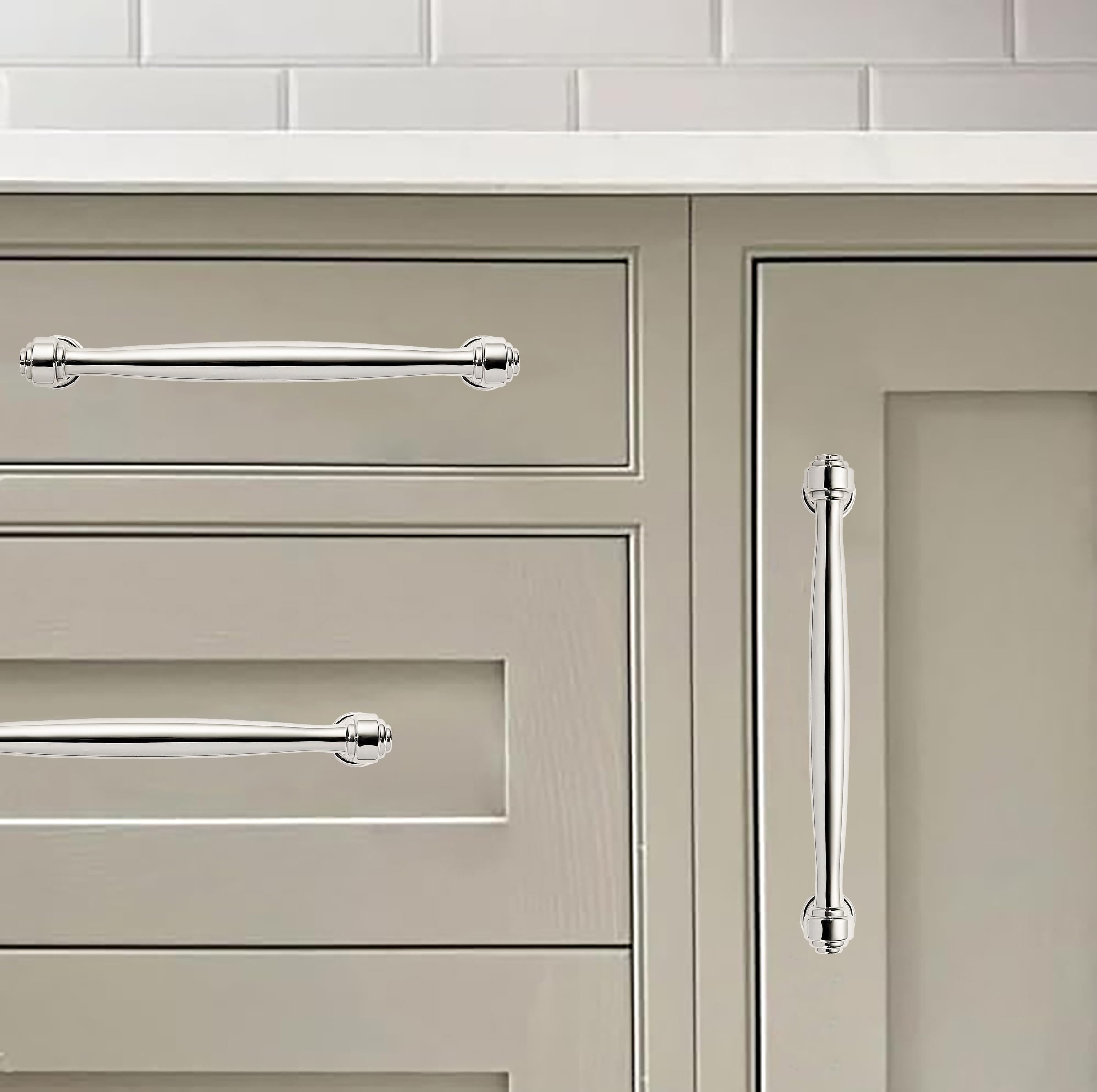 KHTUMEWARE-80212 Polished Nickel Appliance Pulls CTC 12 in (305 mm) in Polished Nickel — KHTUMEWARE