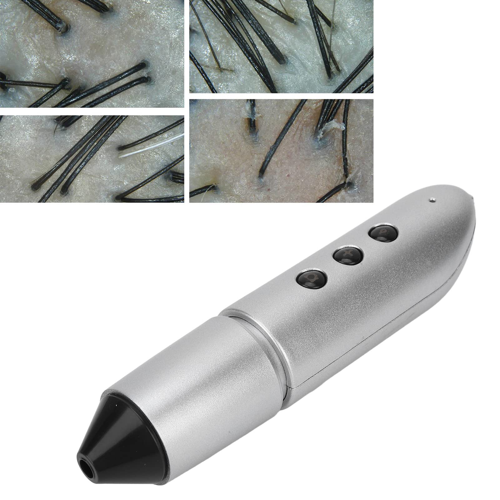 Detector de cabello de piel Cámara de 1MP WIFI inalámbrico Teléfono móvil Aceite Folículos capilares secos Detector de cuero cabelludo Analizador profesional de raíces de cabello