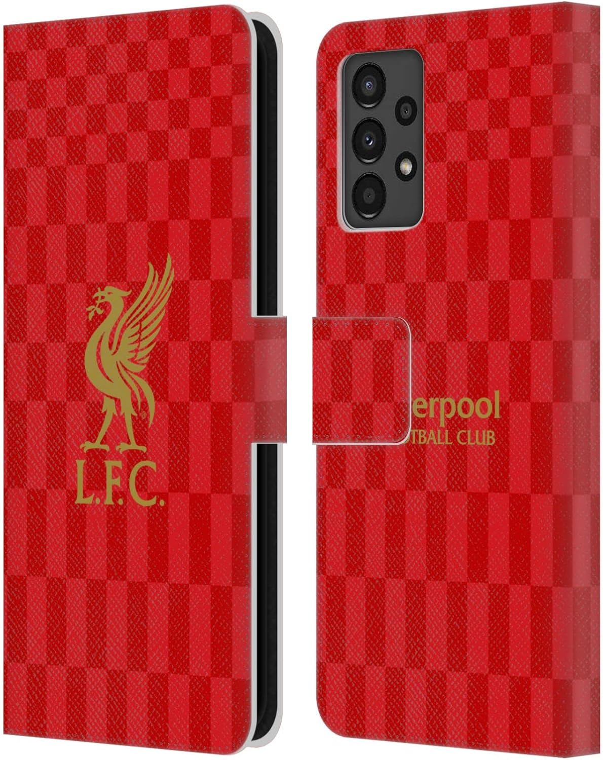 Head Case Designs Officially Licensed Liverpool Football Club Gold On Red Kit Liver Bird Leather Wallet Case Compatible with Samsung Galaxy A13 (2022)