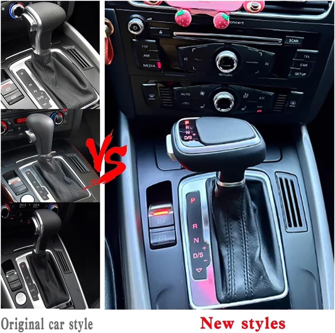 Gear Shift Knob Compatible Compatible for Audi A6 C6 C7 A4 B8 S6 A7 A5 8t Q5 8r Q7 4L A3 8P S5 S7(with LED Light)