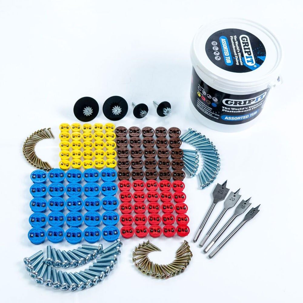 GripIt Assorted Trade Tub Plasterboard Fixings 100pce