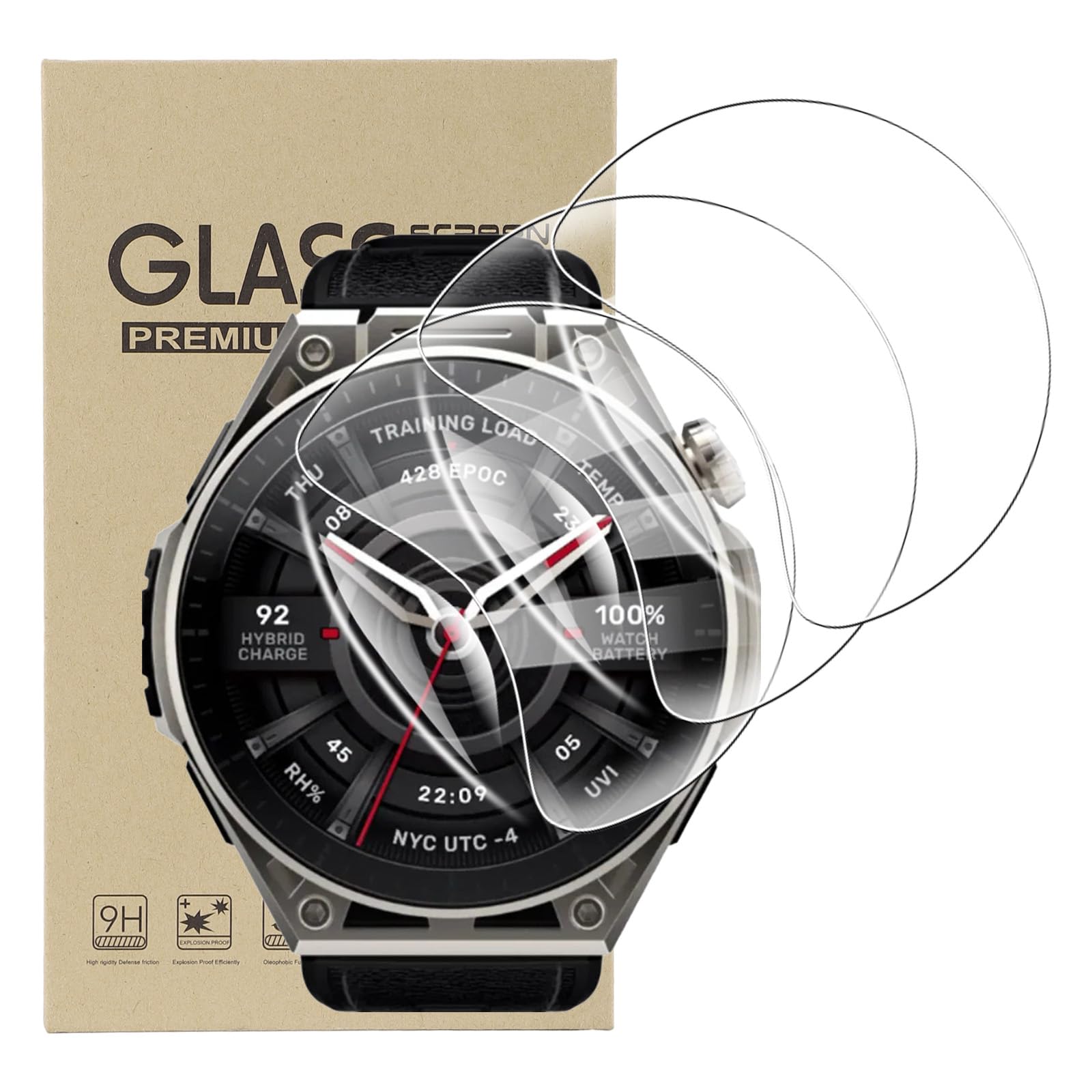 3 Piezas Protector de Pantalla para Amazfit Balance Ultra, TPU Película de Hidrogel Flexible, HD Cobertura Completa Anti-Scratch, Sin Burbujas Película Protectora