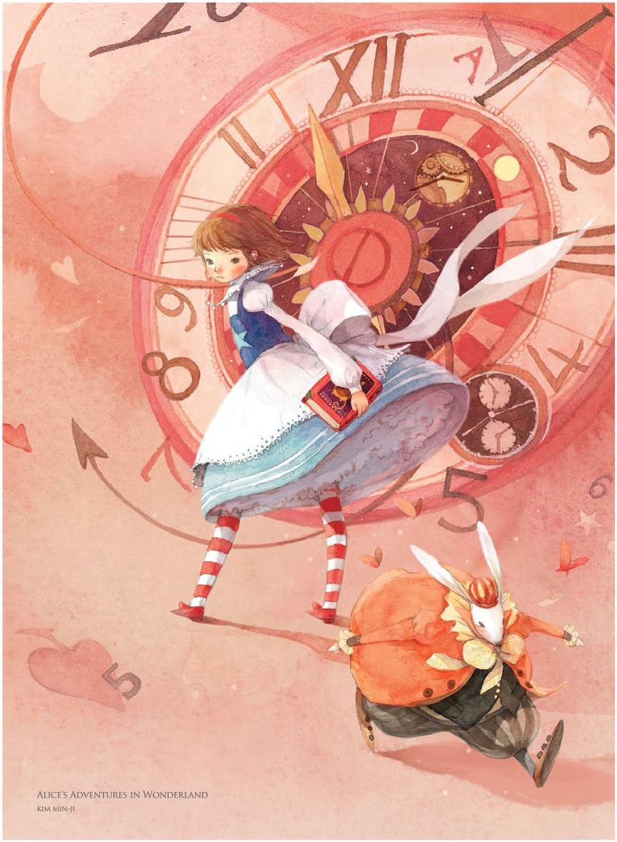 Amazon Co Jp ふしぎの国のアリス イラストパズル 500ピース ピンク 380 5mm 絵 キム ミンジ Puzzle Alice In Wonderland 本