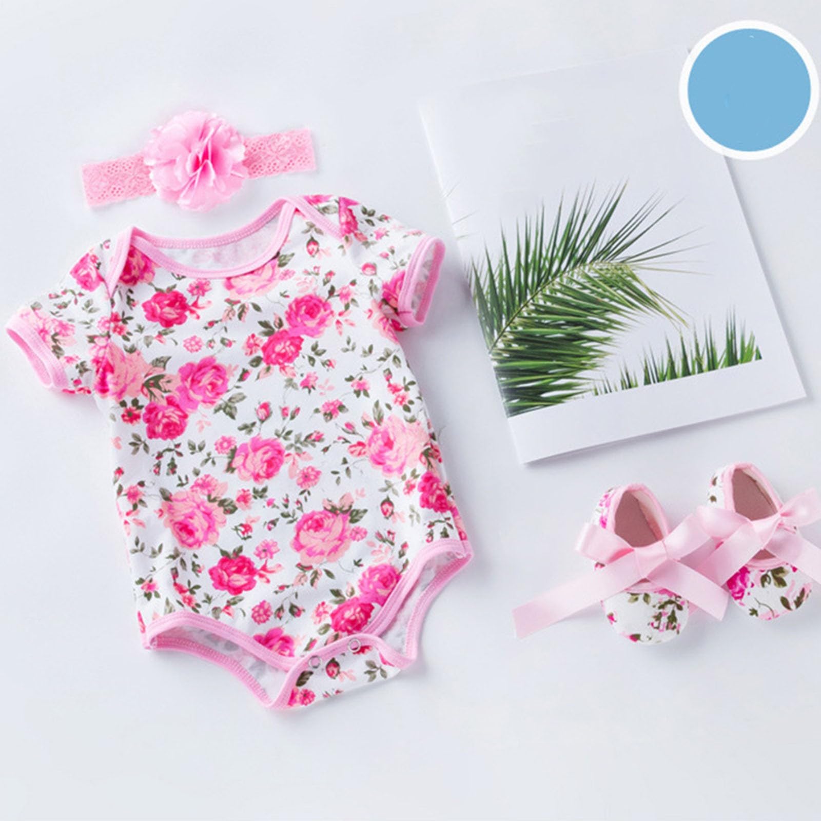 Body sans manches pour nouveau-né bébé fille barboteuse à manches courtes motif floral barboteuse + bandeau + chaussures extérieur body grenouillère combinaison vêtements bébé personnalisé