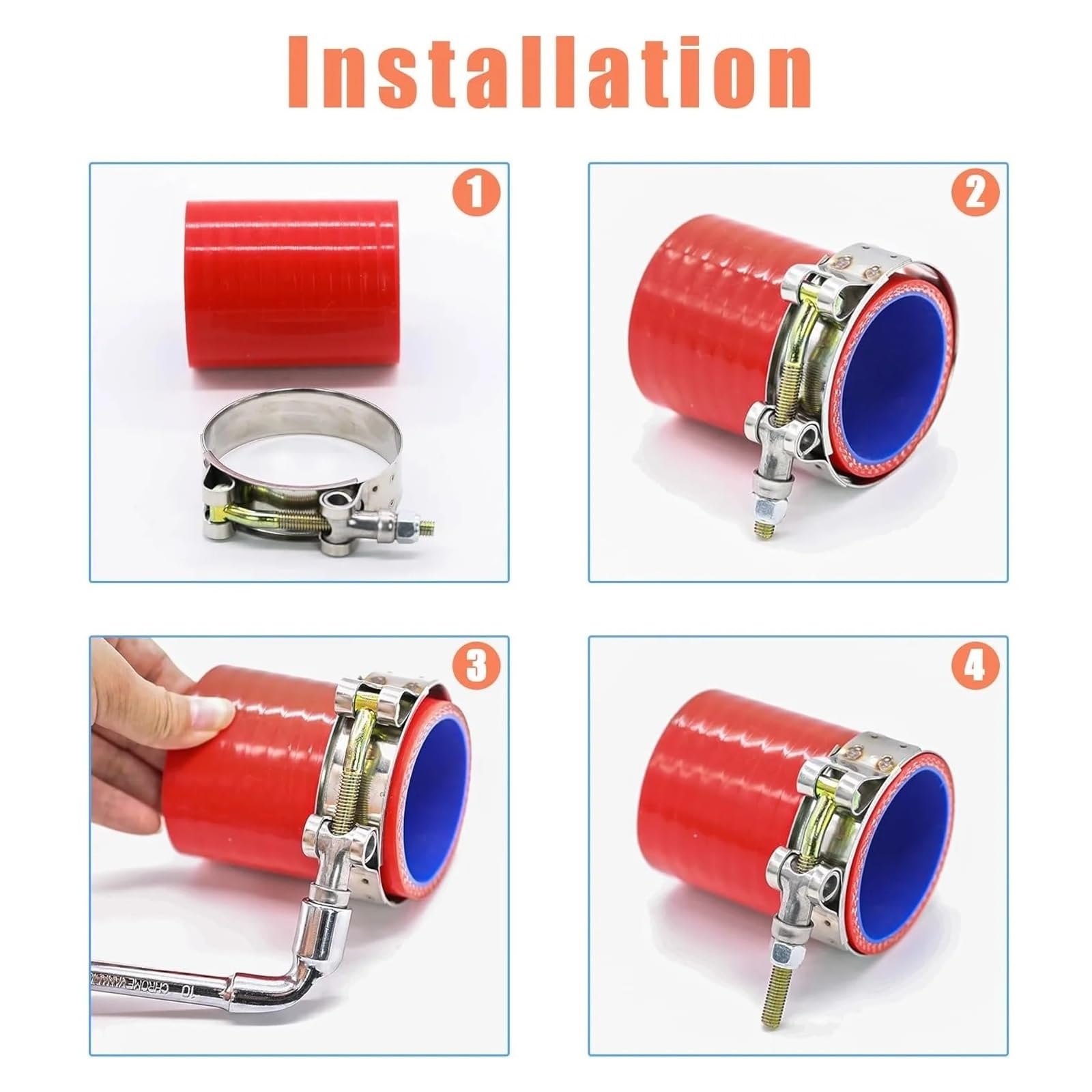 Abrazaderas De Manguera Genéricas De Acero Inoxidable 304 Con Perno En T, 4 Unidades, 28-116 Mm(4pcs 87-95mm)