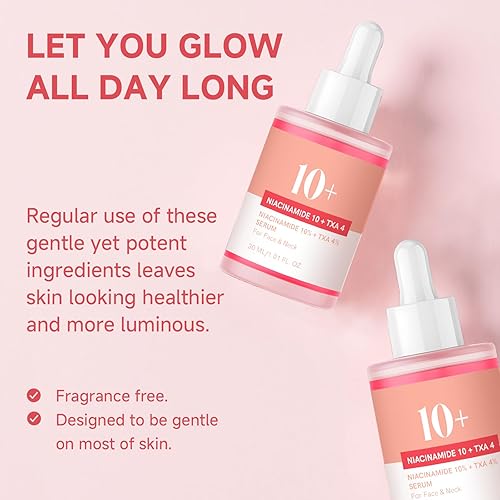 Miniatura 3 de Suero de niacinamida, suero de niacinamida 10% + TXA 4% de ácido para la cara, paquete de 2 esencia de ácido hialurónico tranexámico para el rostro,