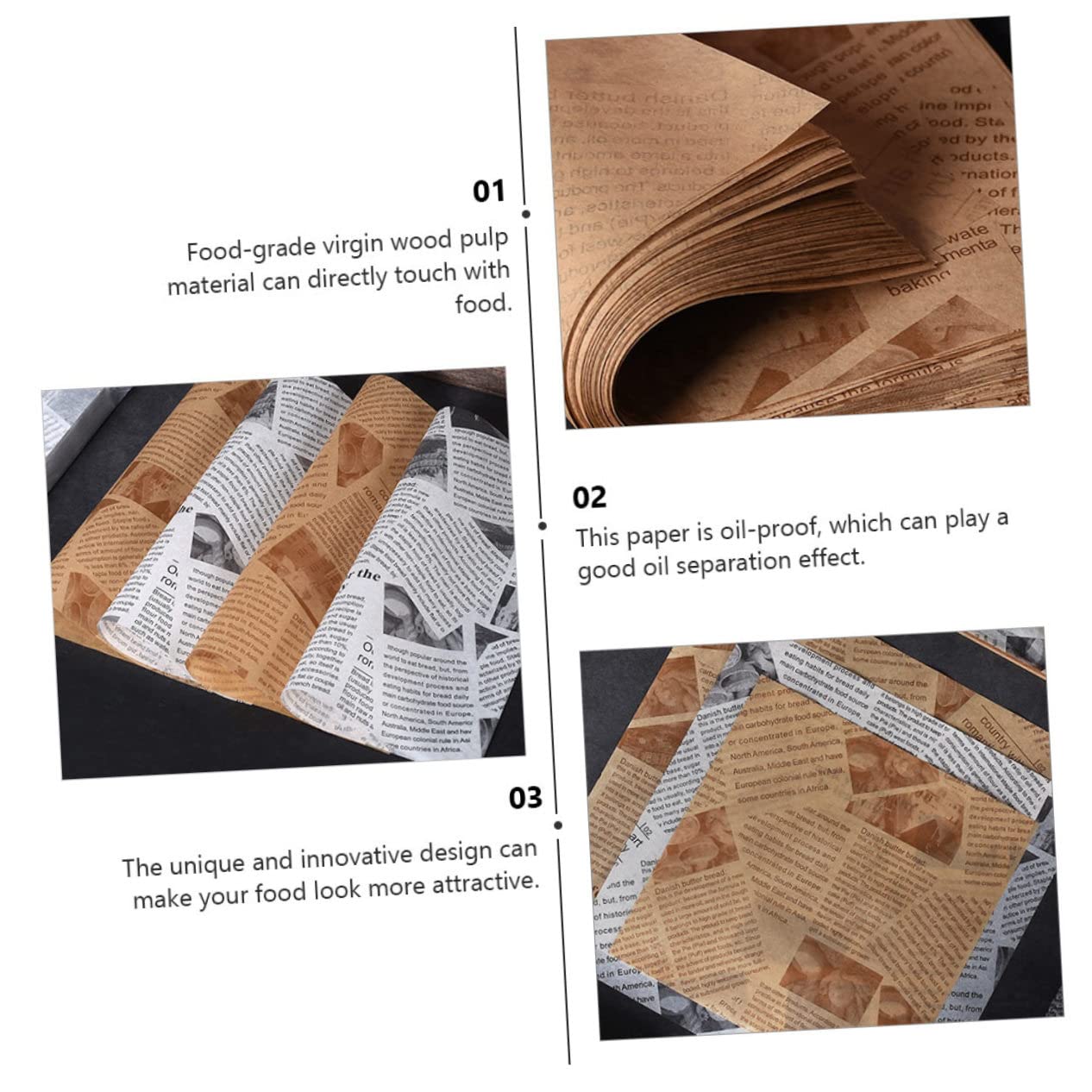 500 Pièces Papier Sulfurisé Antiadhérent Absorbant Huile pour Friture Cuisson Snacks Burgers Frites Pâtisserie