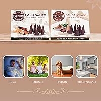 Vista 128 de TRUMIRI Incense Cones - Combo Pack of 20 Cone Incense - 10 Nag Champa + 10 Palo Santo - Insence Cones - Incense Cones Scented - Cone Incense Scents