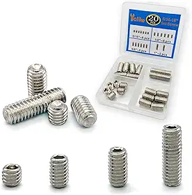 20Pcs 5/16-18" 4 Tamanhos de Rosca Sextavada Conjunto de Parafusos Sortidos- 304 Aço Inoxidável Rosca Completa Copo Ponto Grub Parafusos Conjunto Parafuso para Acessórios de (304Ss 5/16-18 4 Ta