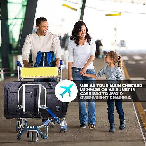 Miniatura 7 de Bago Bolsa de viaje para hombre y mujer, ligera, plegable, bolsa de lona para equipaje de 15.85 gal, 21.13 gal, y 26.42 gal (60 L, 80 L y 100 L)