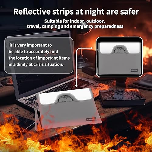 Miniatura 8 de Bolsa de dinero ignífuga de 4200F con cerradura, bolsa de documentos ignífuga con cremallera, 8 capas de aislamiento contra incendios, bolsa de