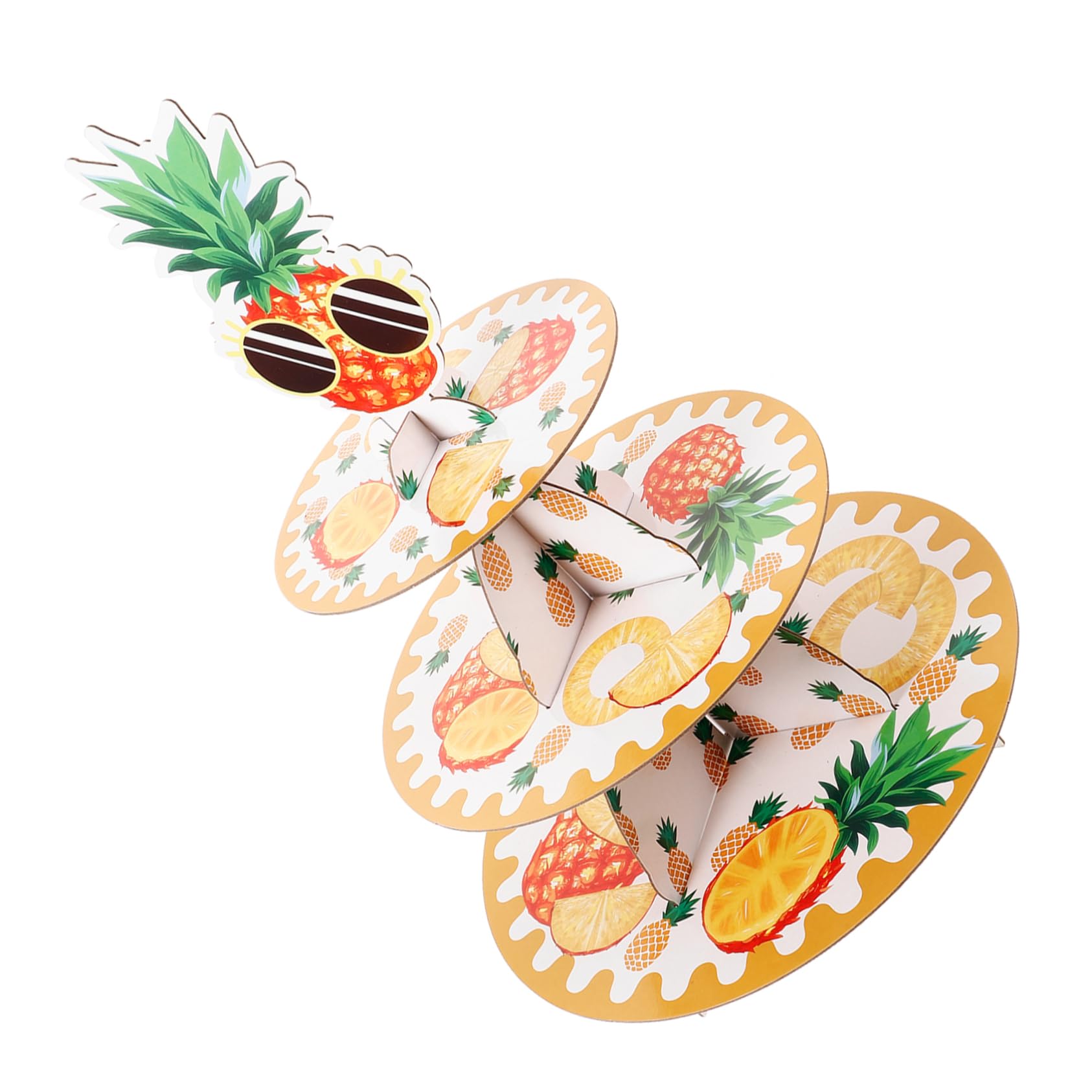 CIMAXIC Cake Stand Dessert Stand Cake Stand Holder Fruit Platters 3-Tier Cupcake Stand Pineapple Cupcake Tower Dessert Display Stand Retail Display Riser Tiered Cake Holder Paper