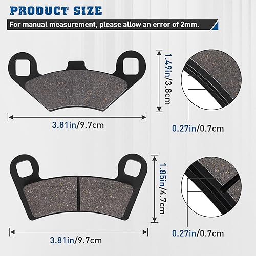 Miniatura 3 de SOLLON Pastillas de freno delanteras y traseras para Polaris RZR 800 2008-2014 RZR S 800 RZR 800S 2009-2014 RZR 570 2012-2015