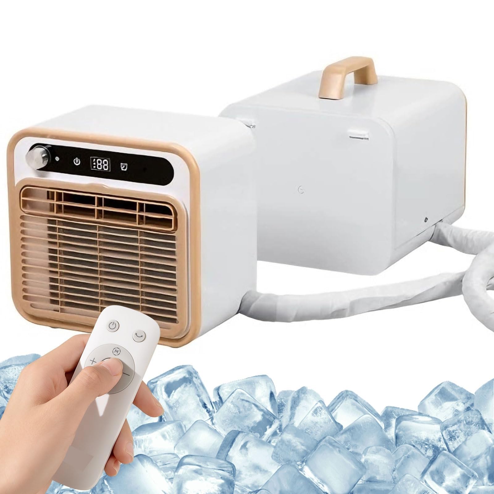 Split Portable Air Conditioner, 5000 BTU Dual Hose AC Unit z elastycznymi wężami, Inteligentny pilot WiFi i timer, ciche chłodzenie do sypialni kempingowej RV Camper, brak instalacji