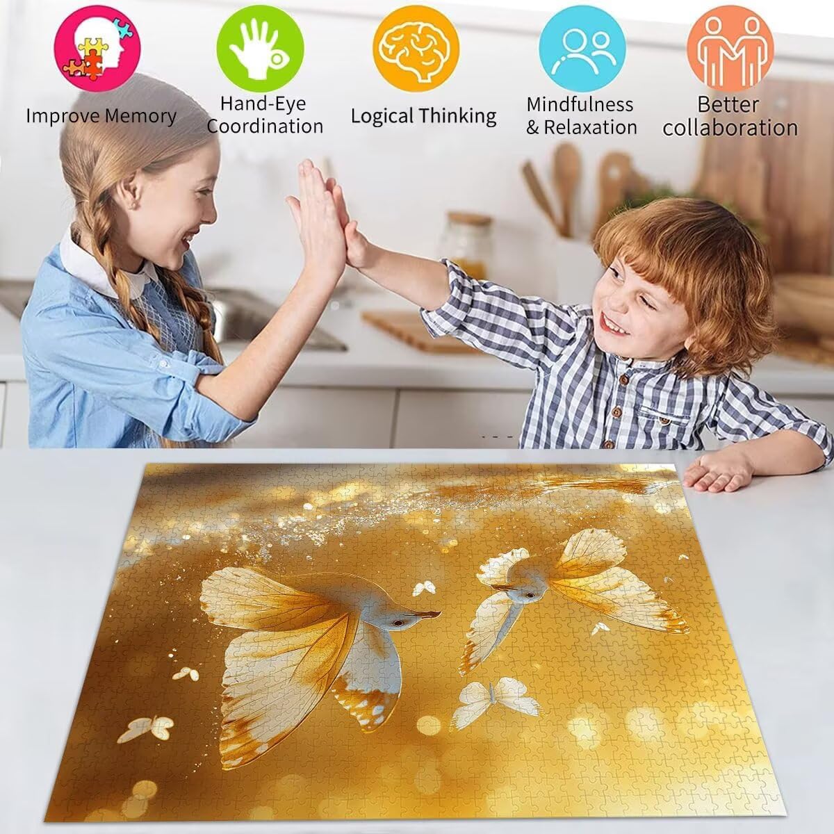Puzzle Erwachsene 2000 Teile Vogel Schmetterling Educa Jigsaw für Kinder ab 8 Jahren Mädchen Jungen, Erwachsene Impossible Klassische Puzzles Schwer, Anspruchsvoll Spielspaß, Geschenke 70x99cm t-742