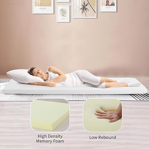 Miniatura 2 de HOMBYS Colchón de espuma viscoelástica para campamento, colchón enrollable para el suelo, tapete para dormir para senderismo, colchoneta plegable