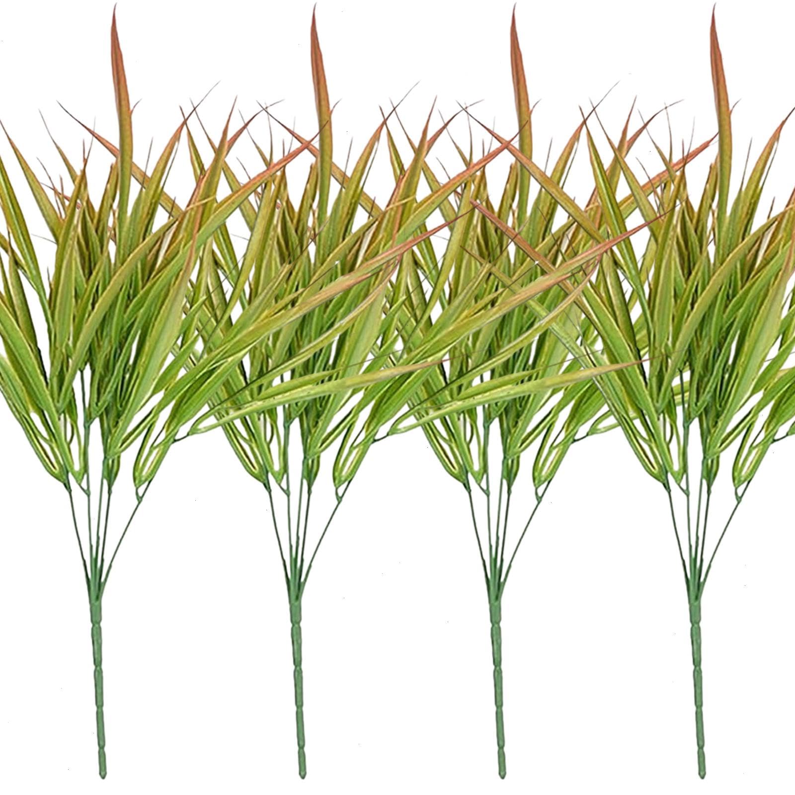 XUMU 10 Bundles Artificial Grass Plants Fake Bushes Artificial Shrubs Wheat Grass Greenery for Autumn,Faux Grass