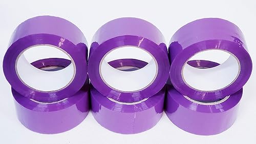 Miniatura 9 de Cinta de sellado de cartón azul, cinta de embalaje, cinta móvil, 2 pulgadas x 110 yardas, 2.0 mil de grosor, (6 rollos) resistente