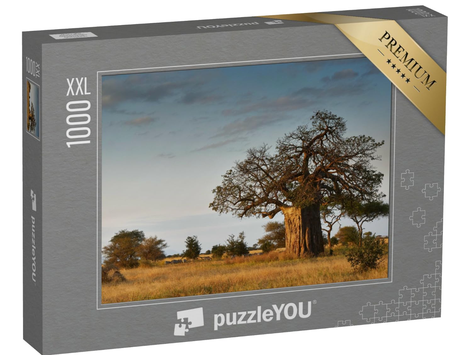 Puzzle 1000 pièces XXL « Paysage Africain avec Un Grand Baobab »