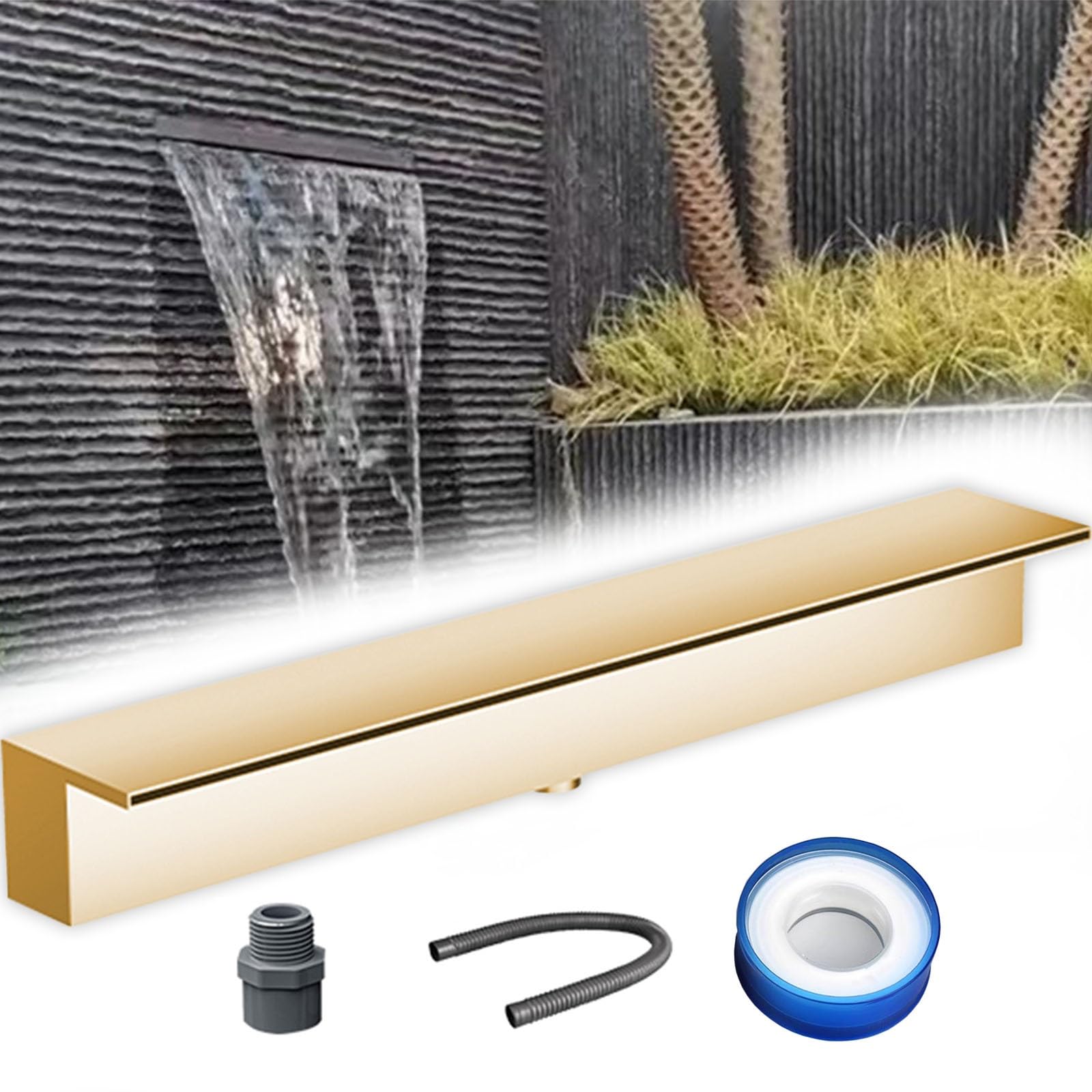 Fontaine à cascade en acier inoxydable pour masquer les bruits et décorer le patio