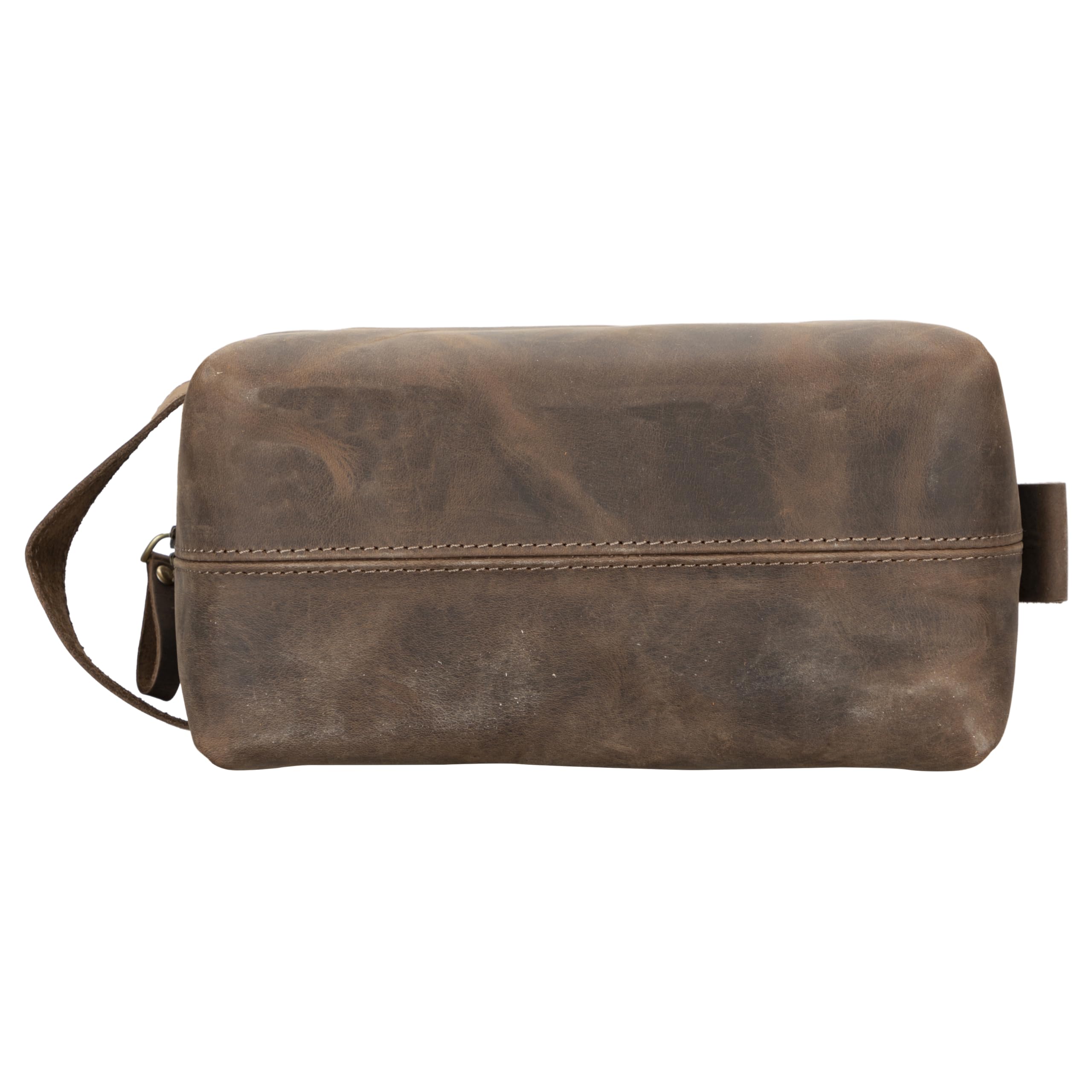 Lev Leather %100 Hakiki Deri Makyaj Çantası, Kişisel Bakım Çantası, Makyaj Çantası, Taşıma Saplı Tuvalet Çantası, Banyo Çantası, Kişisel Hijyen Kiti, Seyahat Kiti (Ceviz, X-Large)
