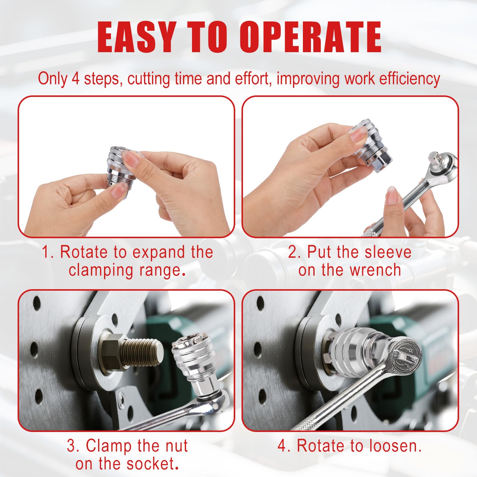 lasuroa 2 Piezas Adaptador Vaso Ajustable, Herramienta Multifunción para Llaves de Carraca Llaves Dinamométricas y Taladros Eléctricos de 0,95cm a 1,91cm y 10mm a 19mm