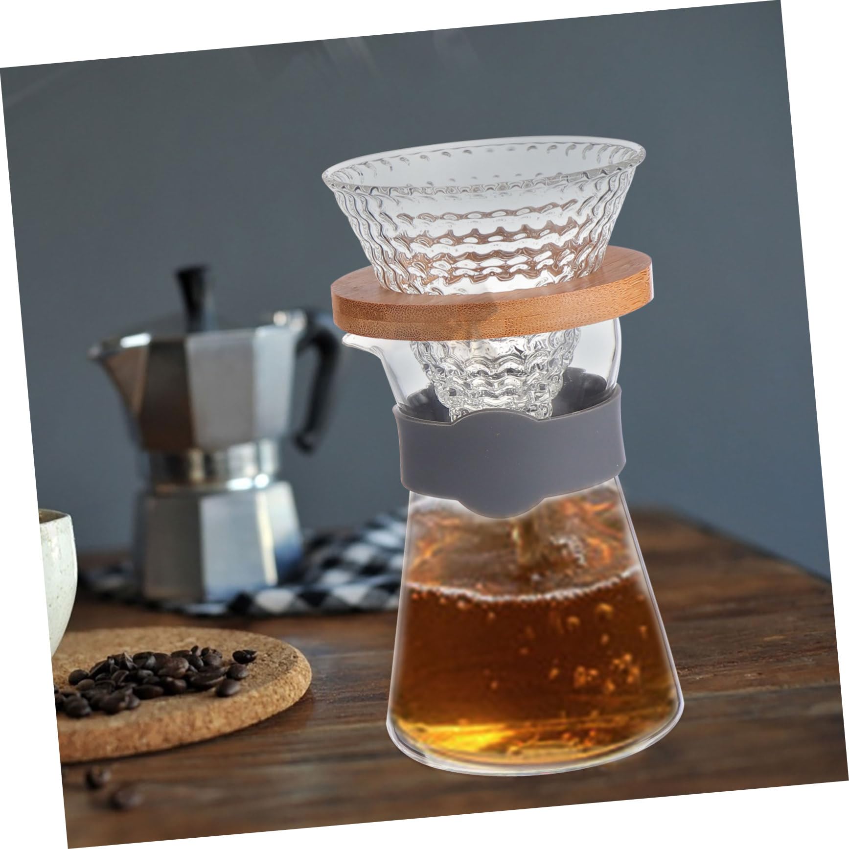 SHOWERORO 2piezas Cafeteras De Vidrio Filtro Para Cafetera De Vidrio Para Preparar y Disfrutar Del Café Casa Oficina