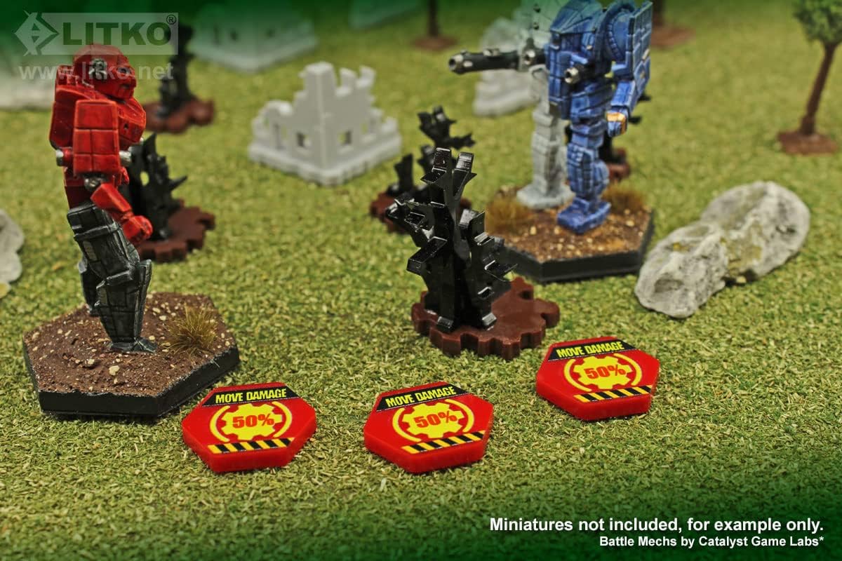 LITKO Mecha Damage Effects Token Set | Compatible with BattleTech | 10 Pack (Movement Damage)