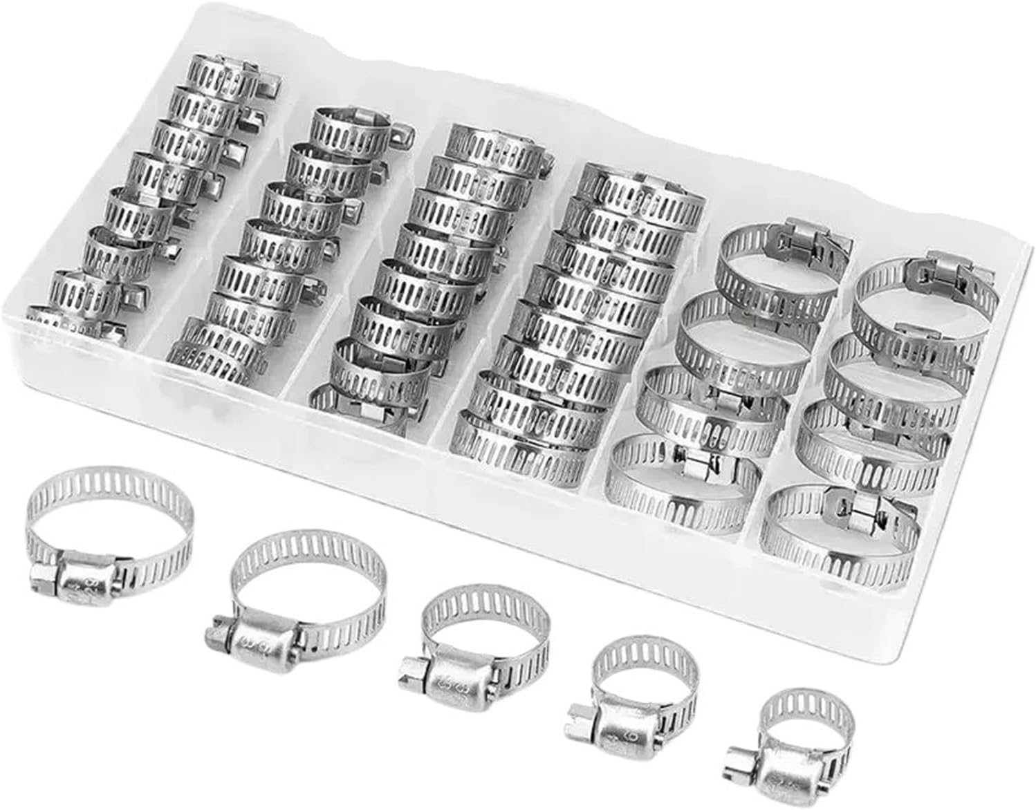 pipe clamp, 40PCS Hose Clamp Set - Stainless Steel Worm Gear Clamps For Pipes, Intercoolers, Plumbing, Tubes & Fuel Lines (1/4'' 1-1/8''),hose connection