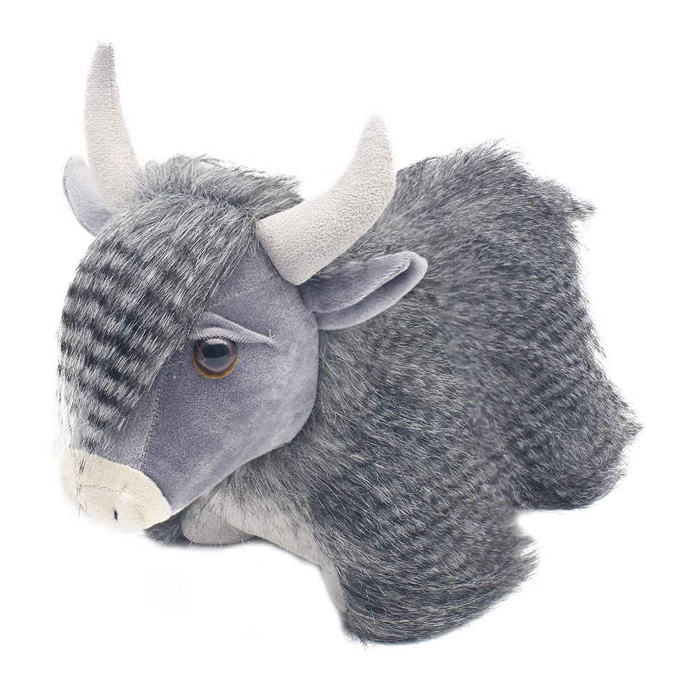 Assorted Doorstop Door Stop Stopper Filled Heavy Doorstop Faux Leather Novelty Wedge (Grey Fur Highland Cow Doorstop) โ image 1