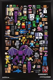 Trends International Minecraft - Mobbery Wall Poster, 22.375" x 34", Black Framed Version