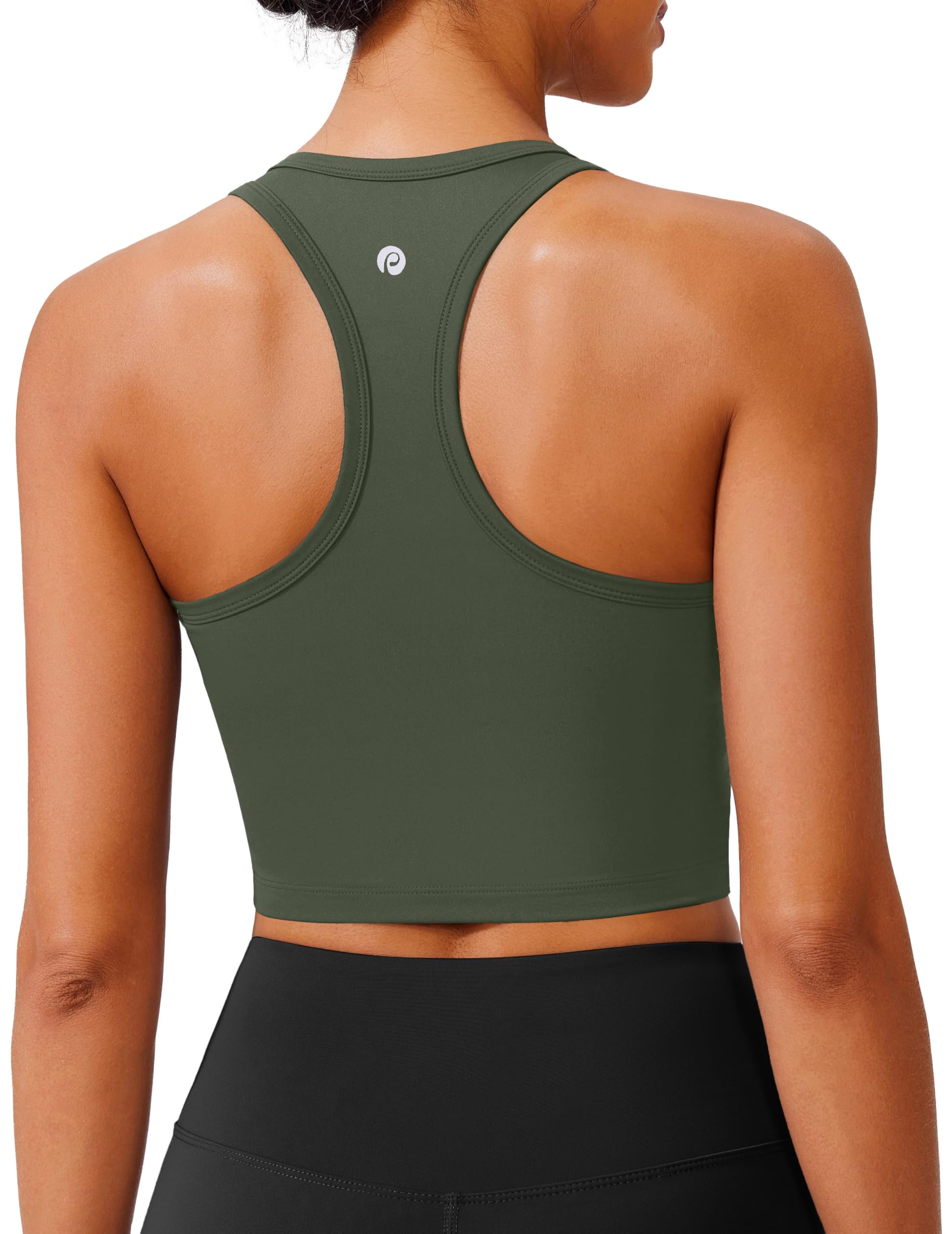 PINSPARK Sports Bra for Women Racerback Tank Tops Light Support Workout Top