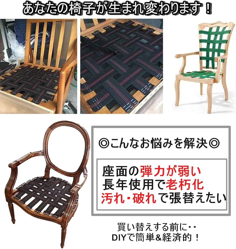Amazon.co.jp: ウェビングテープ ソファ 椅子 張り替え ネイビーブルー