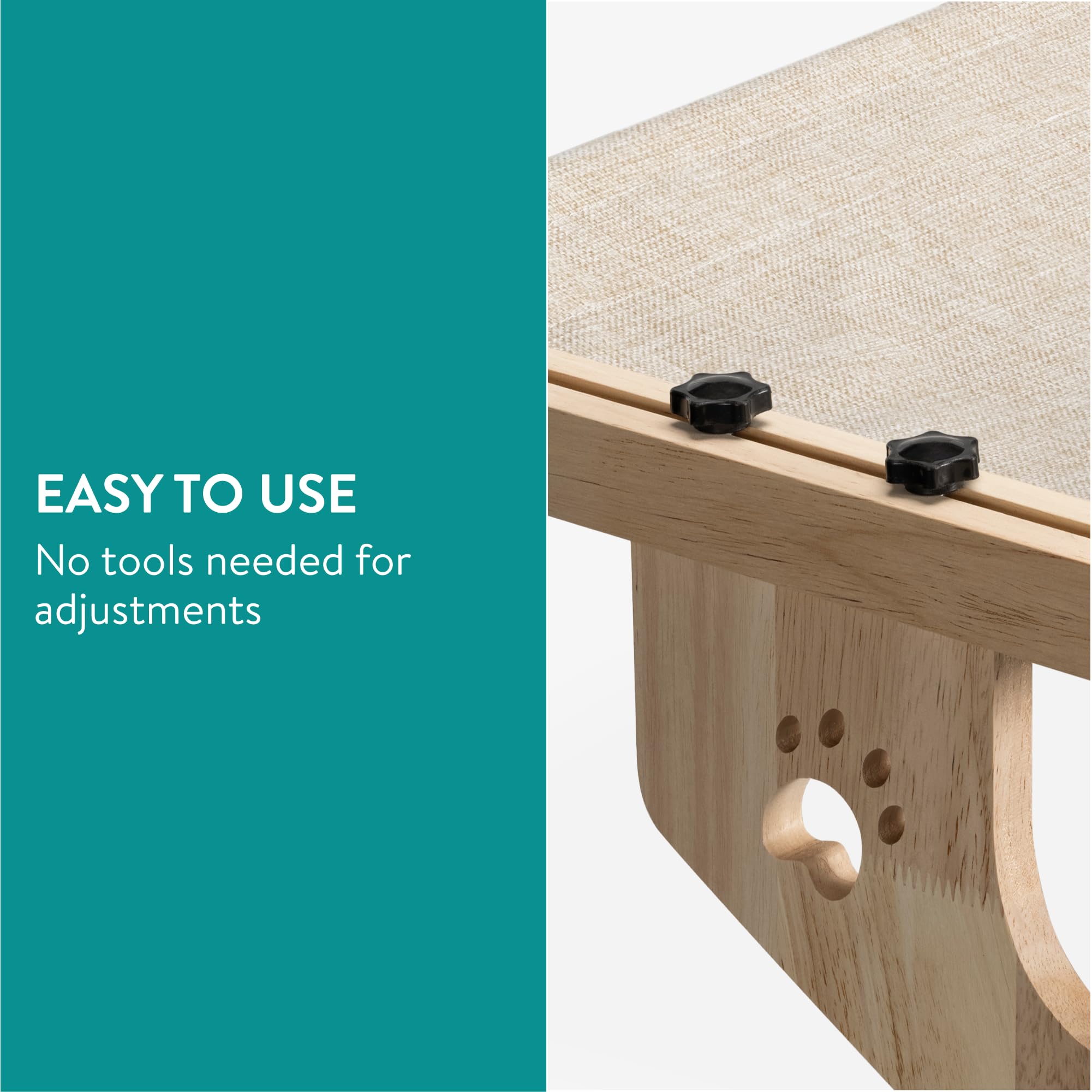Navaris Cama Colgante para Gatos - Hamaca Gato Ventana de Madera - Instalación sin Herramientas - Estante para Gato MAX. 14 kg - Cama para Gatos de 55 x 38 x 17 cm