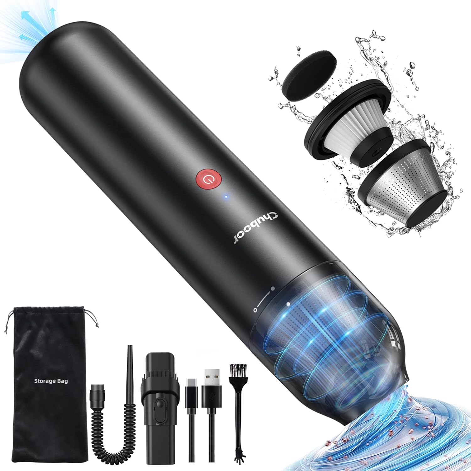 Chuboor Car Vacuum Cleaner, Mini Car Vacuum Cordless Rechargeable