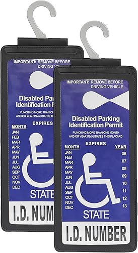 Miniatura 25 de Yuoyar Soporte para carteles para discapacitados, portátil, transparente, protector de placa automática para estacionamiento de discapacidades (rojo)