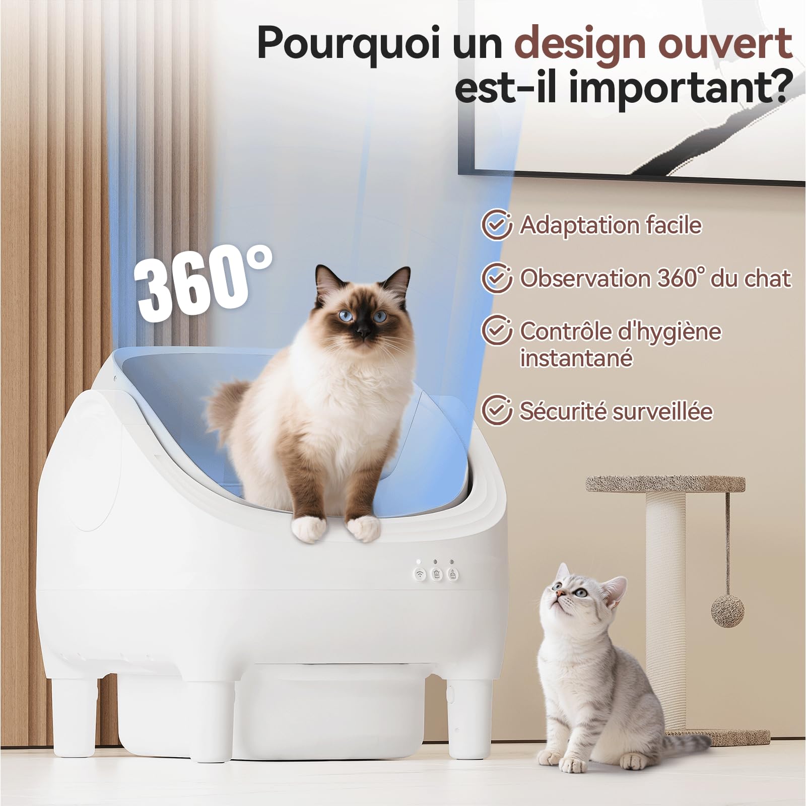JUMMICO litiere pour Chat autonettoyante，12L litiere Chat autonettoyante
