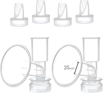 Replacement Flange Kit (Can replace Ameda Standard Flange) for Ameda Purely Yours, Ultra Breastpump, Flange 25 mm, with Duckbill; Made by Maymom