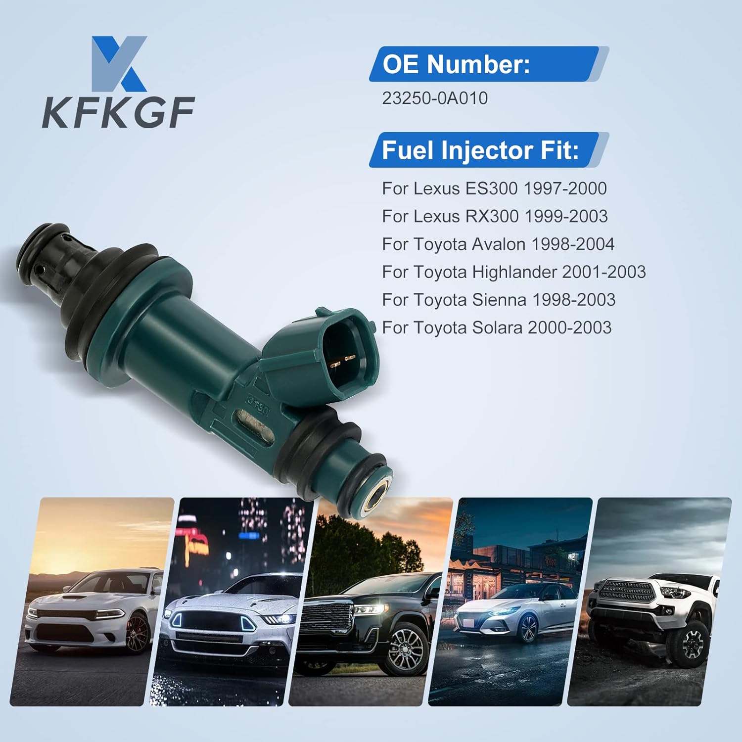 2 Holes 6Pcs Fuel Injector Replace 23250-0A010 SCITOO Automotive Engine Fuel Injector fit for Lexus for ES300/ for RX300,for Toyota for Avalon/for Highlander/for Sienna,for Toyota for Solara