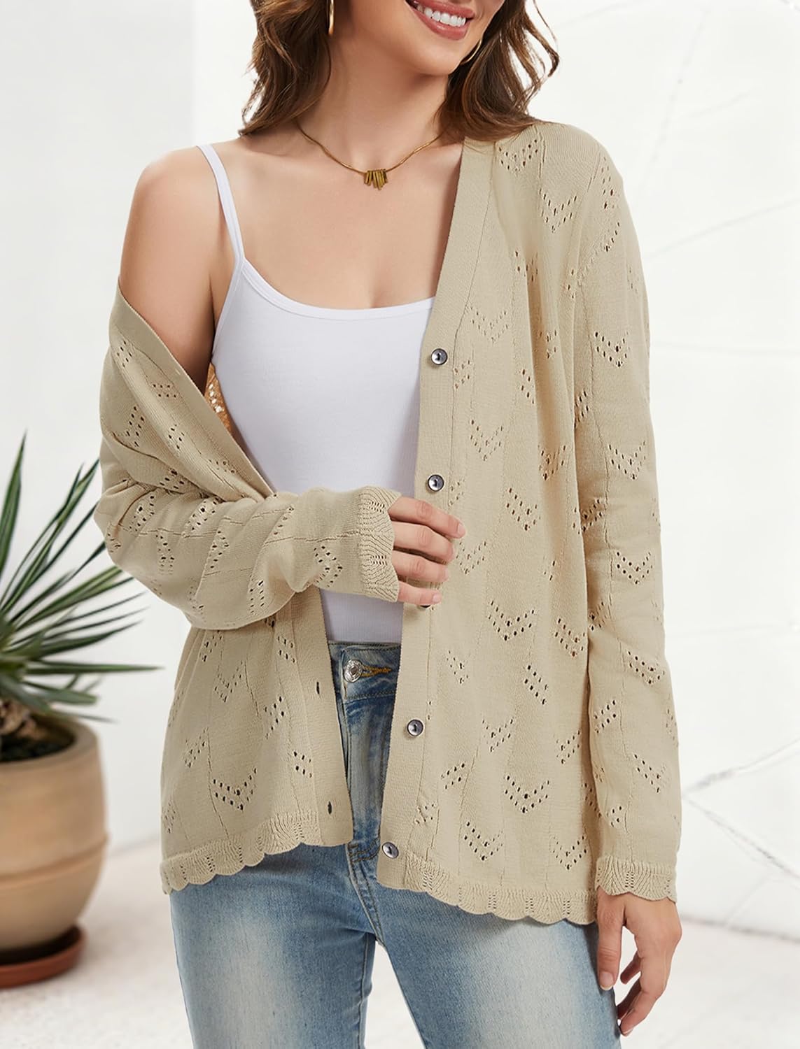 Womens Cardigan Sweaters Lightweight Long Sleeve Casual Button Down V Neck Knit Outerwear Fall Fashion 2025 - Image 4