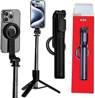 120cm/48in Magnetic Tripod for iphone with Rechargeable Bluetooth Remote