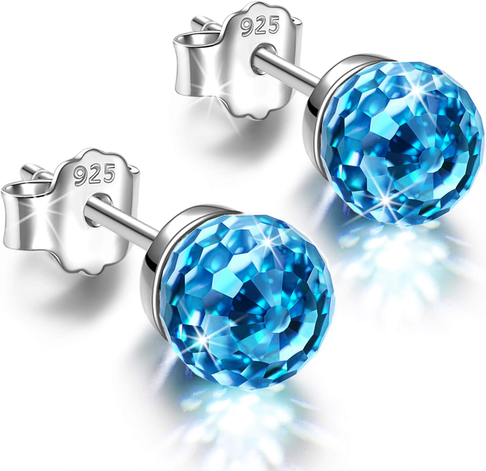 Alex PerryWomen's Earrings, Fantastic World Crystal Earrings for Girls, 925 Sterling Silver, 6 mm Austrian Crystals, Valentine's Day Birthday Gift for her