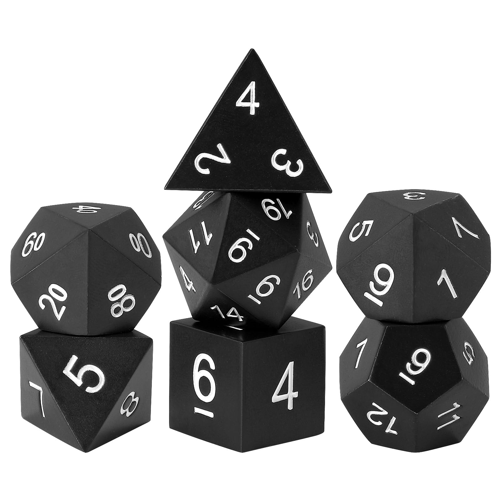 CSITORWWE Simple Solid Color Style Metal Dice,7PCS Heavy Metal Dice Set,Polyhedral Dice with Gift Case for TTRPG Tabletop Gaming,Dungeon Masters,RPG