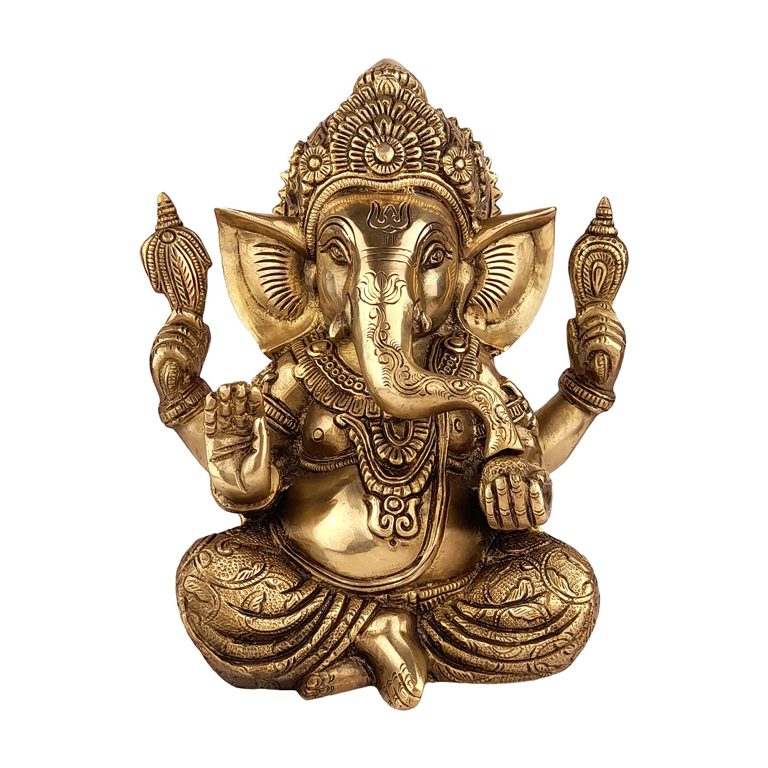 Buy Artvarko Brass Ganesha Bhagwan Idol Taj Ganesh Statue Ganpati Murti