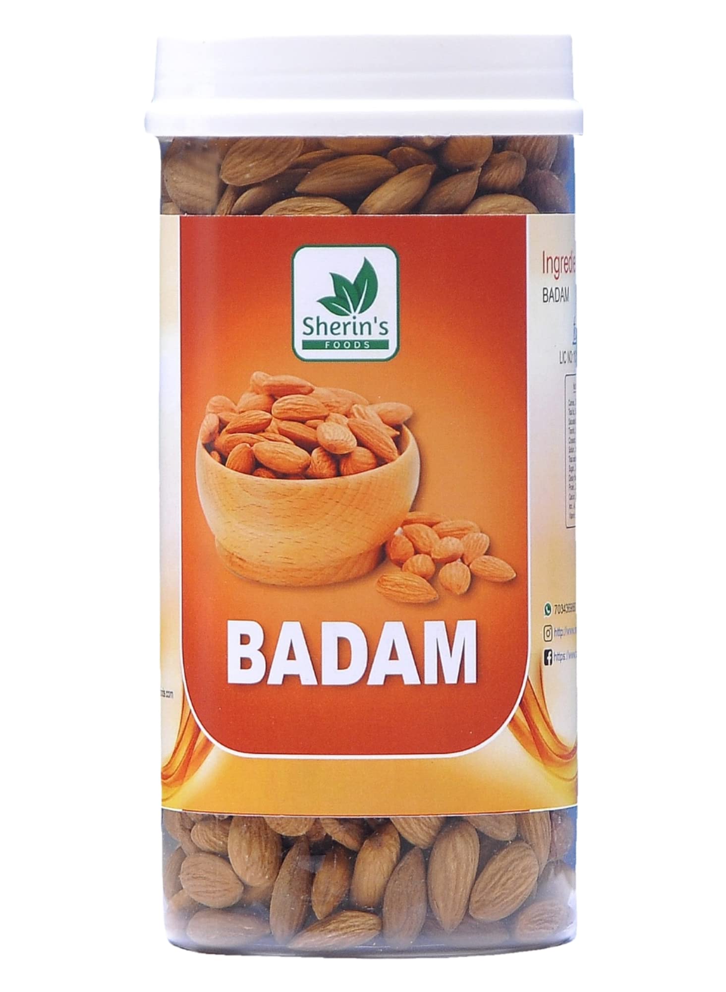 SHERINS FOODS ALMONDS|THE POWER HOUSE OF HEALTH|PACK OFF 400gm