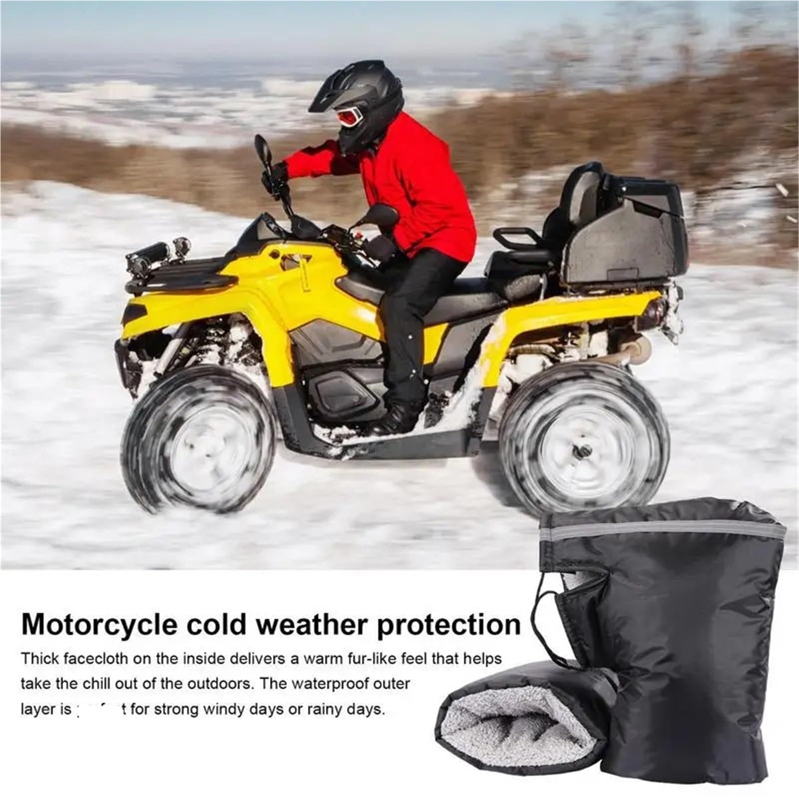 Rękawiczki na kierownicę, Motocyklowy uchwyt do skutera Jazda Ochronne ocieplane na zimę rękawice termiczne